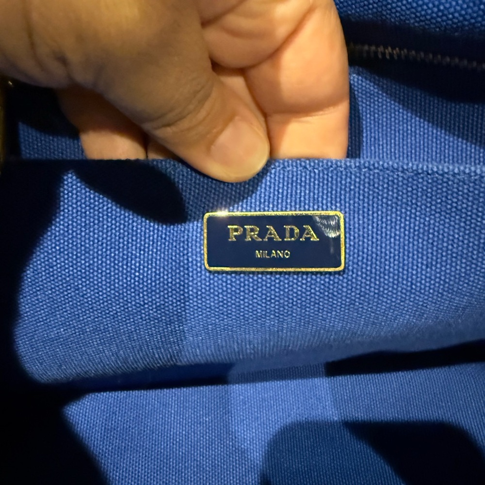 Pristine Prada Canapa Tote in Cobalto (blue) - Picture 8 of 13